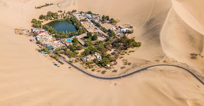 The desert town of aerial photography
